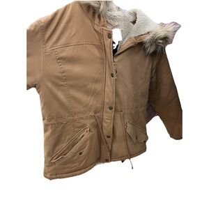Hollister Jacket Womens M Coat Parka Sherpa Heritage Collection Faux Fur Y2K